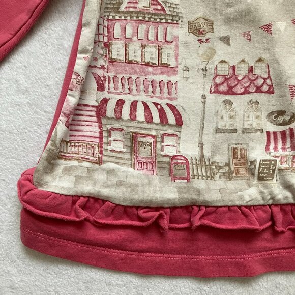 Mayoral Toddler Baby Dress 12M | Pink Village Print Long-Sleeved Ruffle GUC - Picture 10 of 16